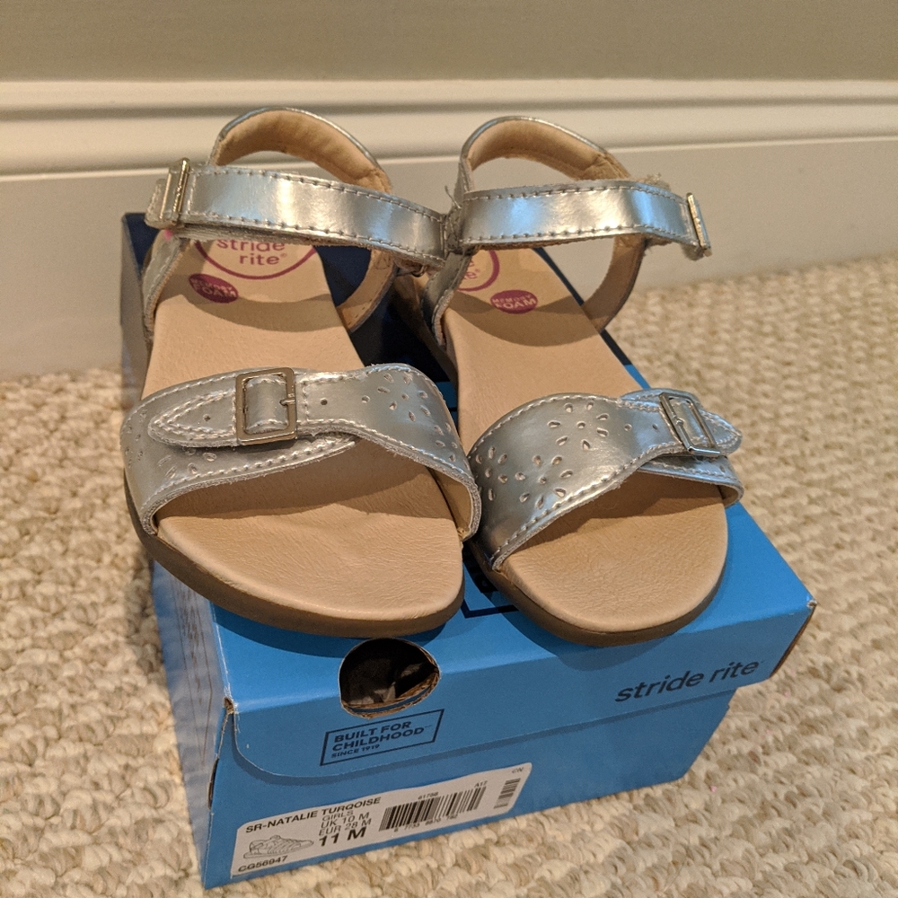 Stride Rite Natalie Sandals silver NWT